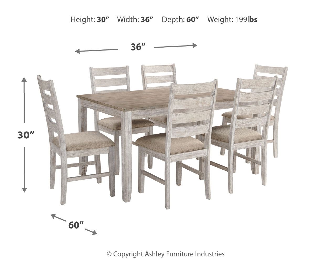 Skempton - White - Dining Room Table Set (Set of 7) - Urban Living Furniture (Los Angeles, CA)