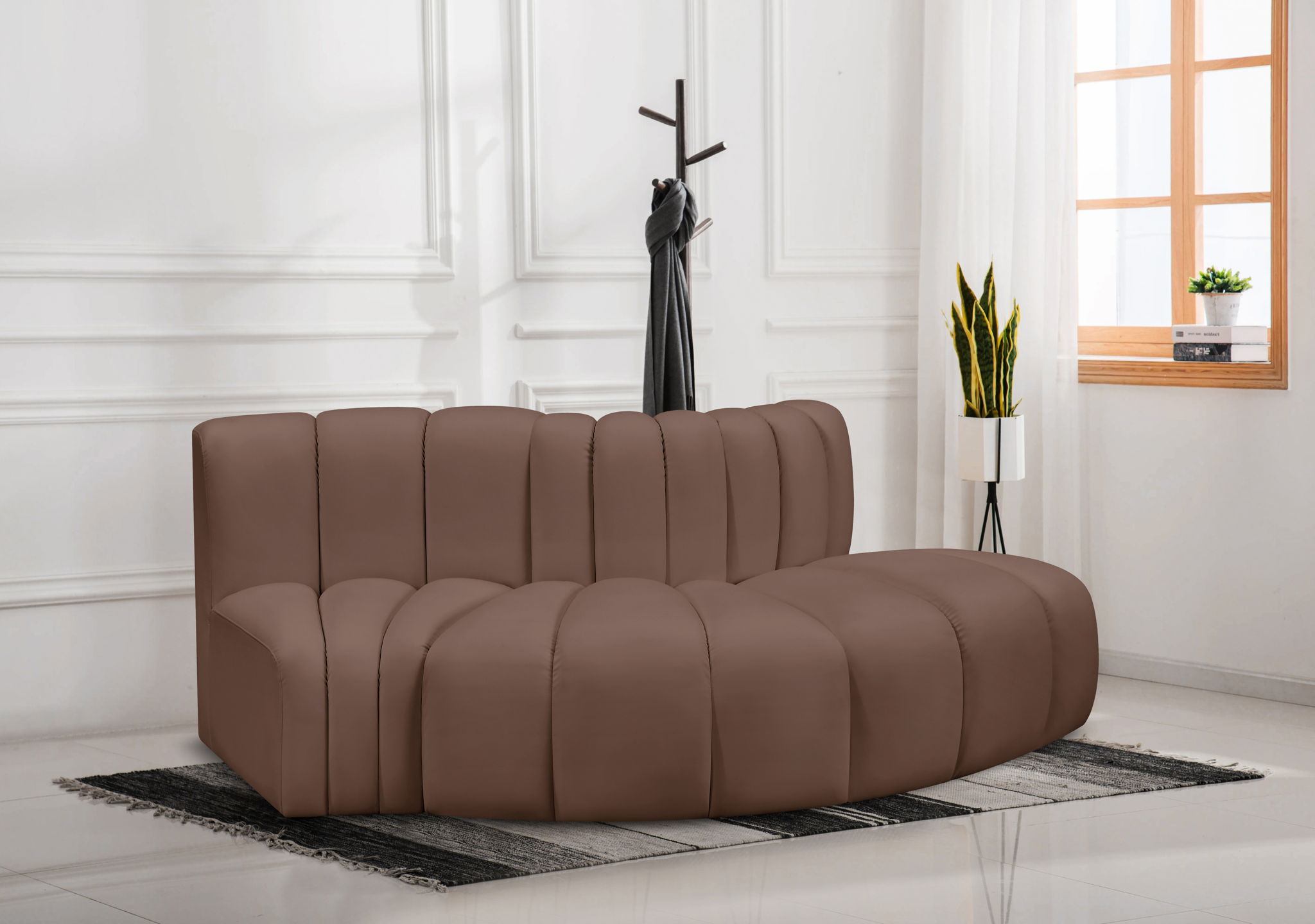 Arc - Faux Leather 3 Piece Modular Sofa