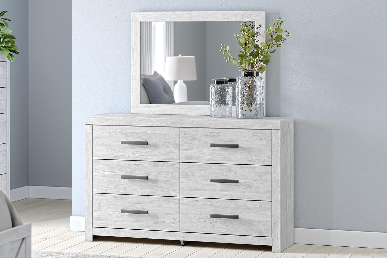 Cayboni - Dresser And Mirror - Whitewash - Urban Living Furniture (Los Angeles, CA)