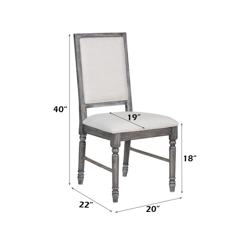 Leventis - Side Chair (Set of 2) - Cream Linen & Weathered Gray - Urban Living Furniture (Los Angeles, CA)