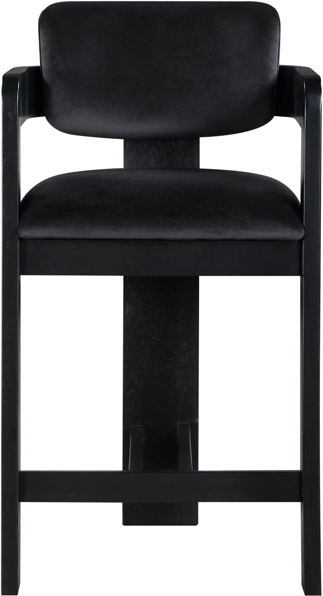 Sacha - Velvet Stool With Black Base - Urban Living Furniture (Los Angeles, CA)