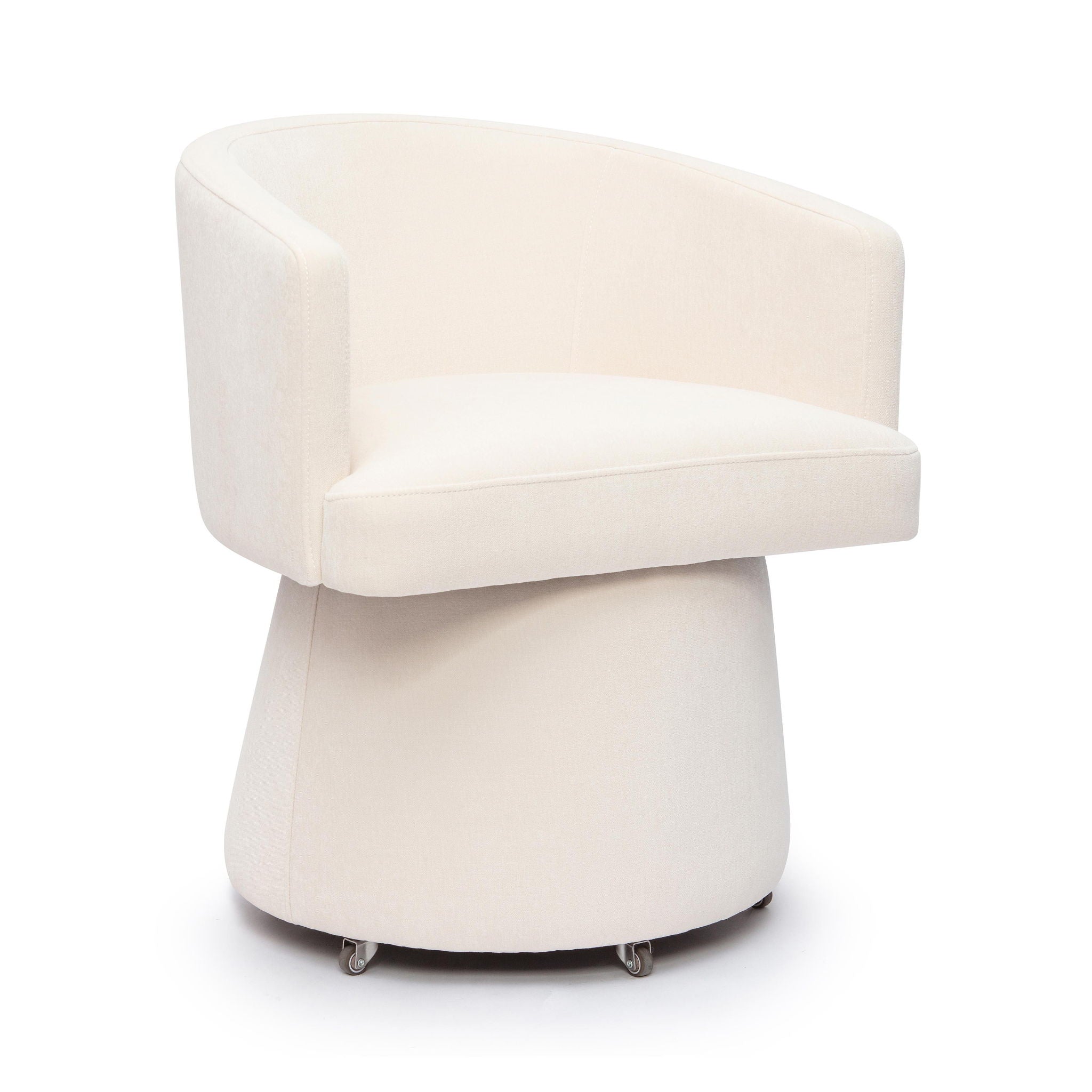 Kristen - Upcycled Chenille Rolling Desk Chair - Cream - Urban Living Furniture (Los Angeles, CA)