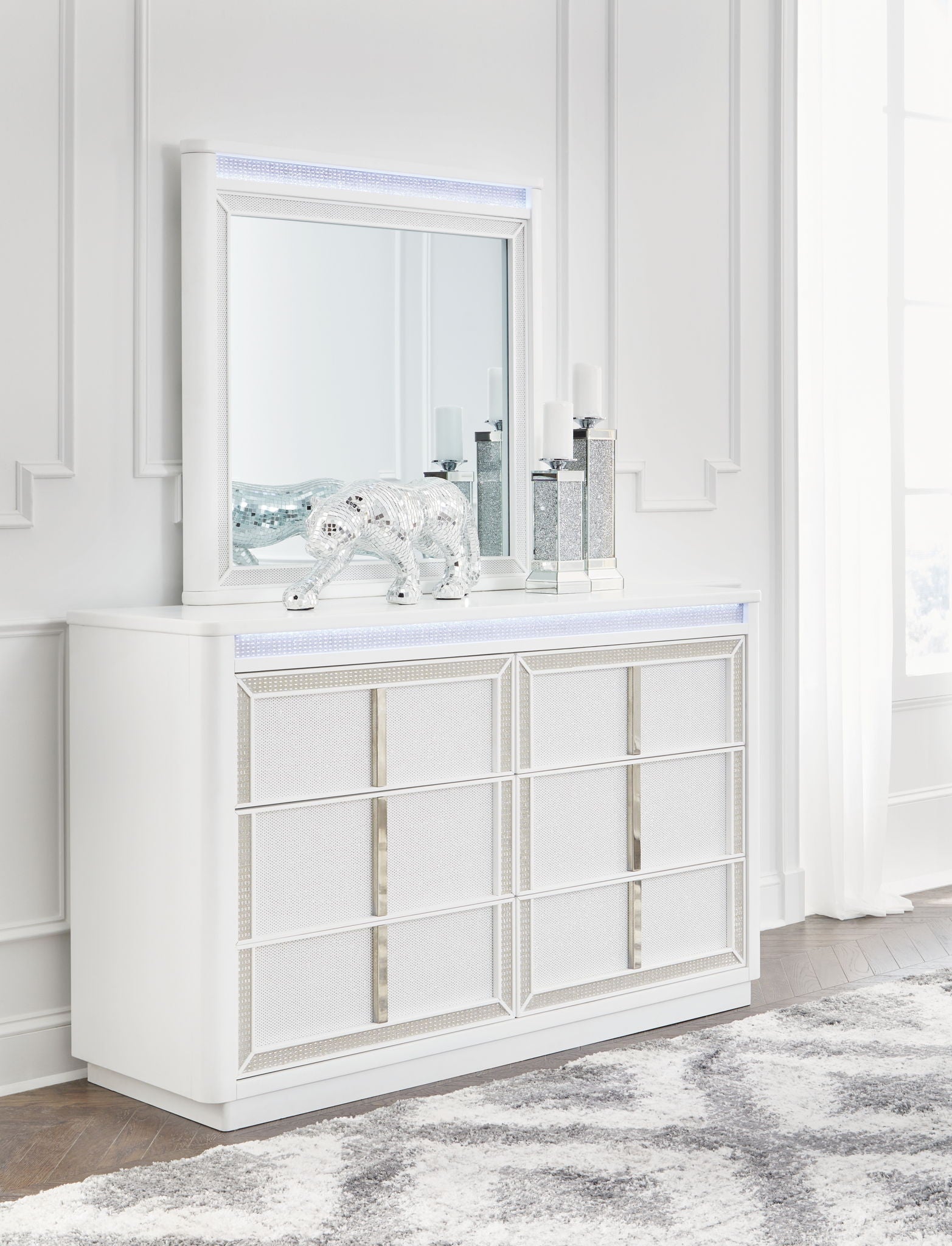 Chalanna - White - Dresser And Mirror - Urban Living Furniture (Los Angeles, CA)