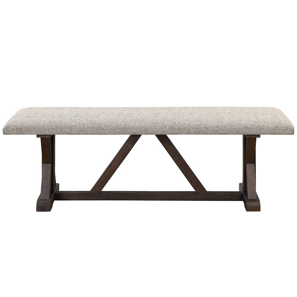 Pascaline - Bench - Gray Fabric, Rustic Brown & Oak - Urban Living Furniture (Los Angeles, CA)