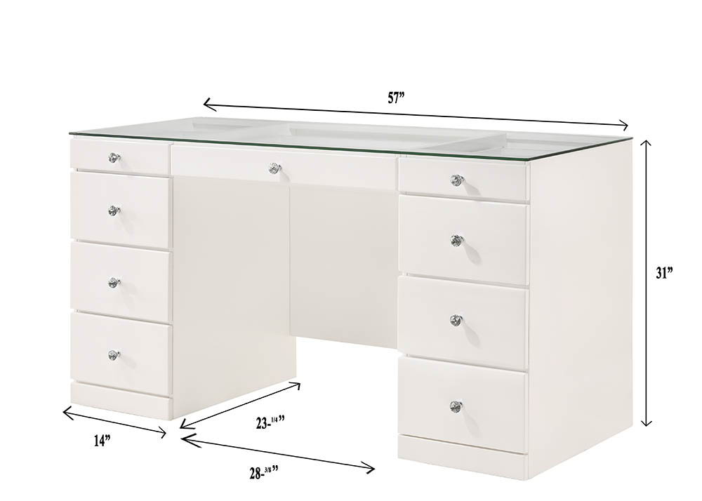 Avery - Vanity Desk With Glass Top - Urban Living Furniture (Los Angeles, CA)