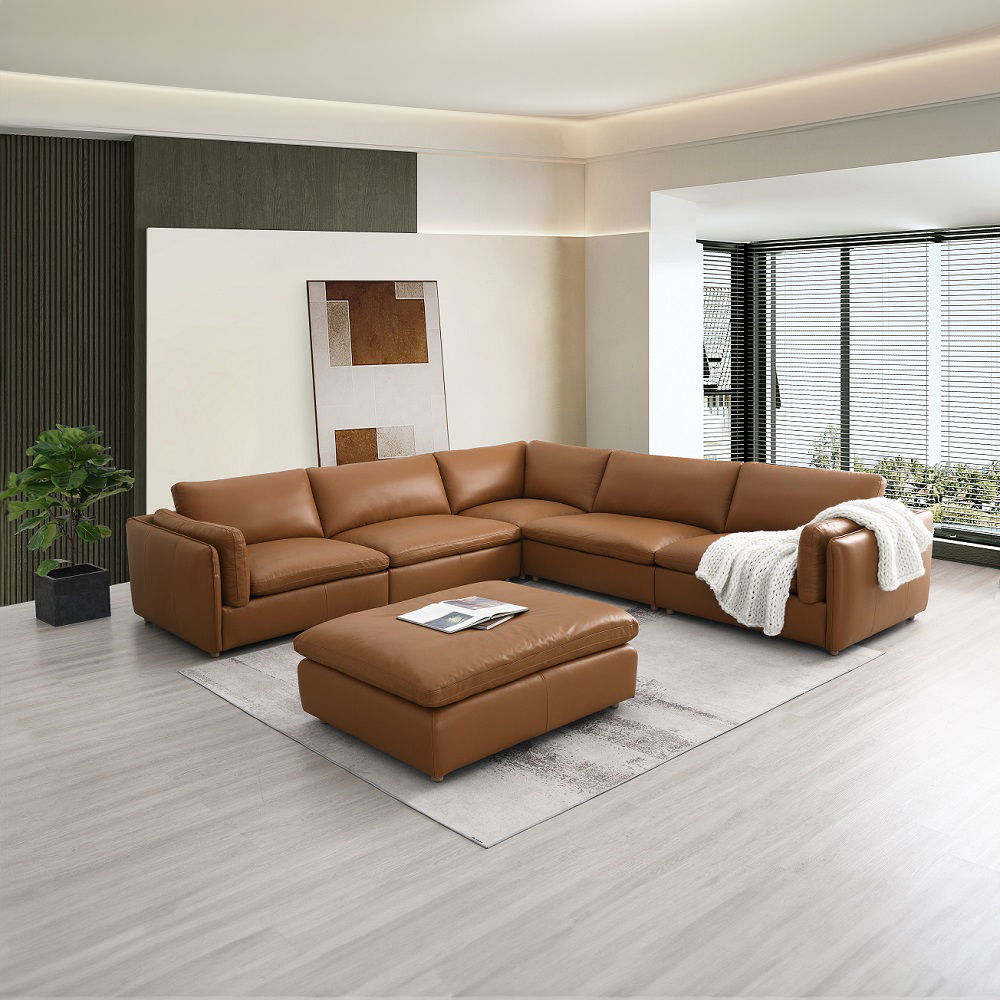 Brighton - Ottoman - Brown Top Grain Leather - Urban Living Furniture (Los Angeles, CA)