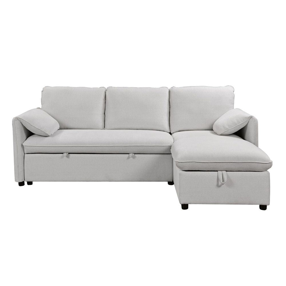 Yaroslav - Sectional Sofa With Sleeper & Storage - Cream Velvet - Urban Living Furniture (Los Angeles, CA)