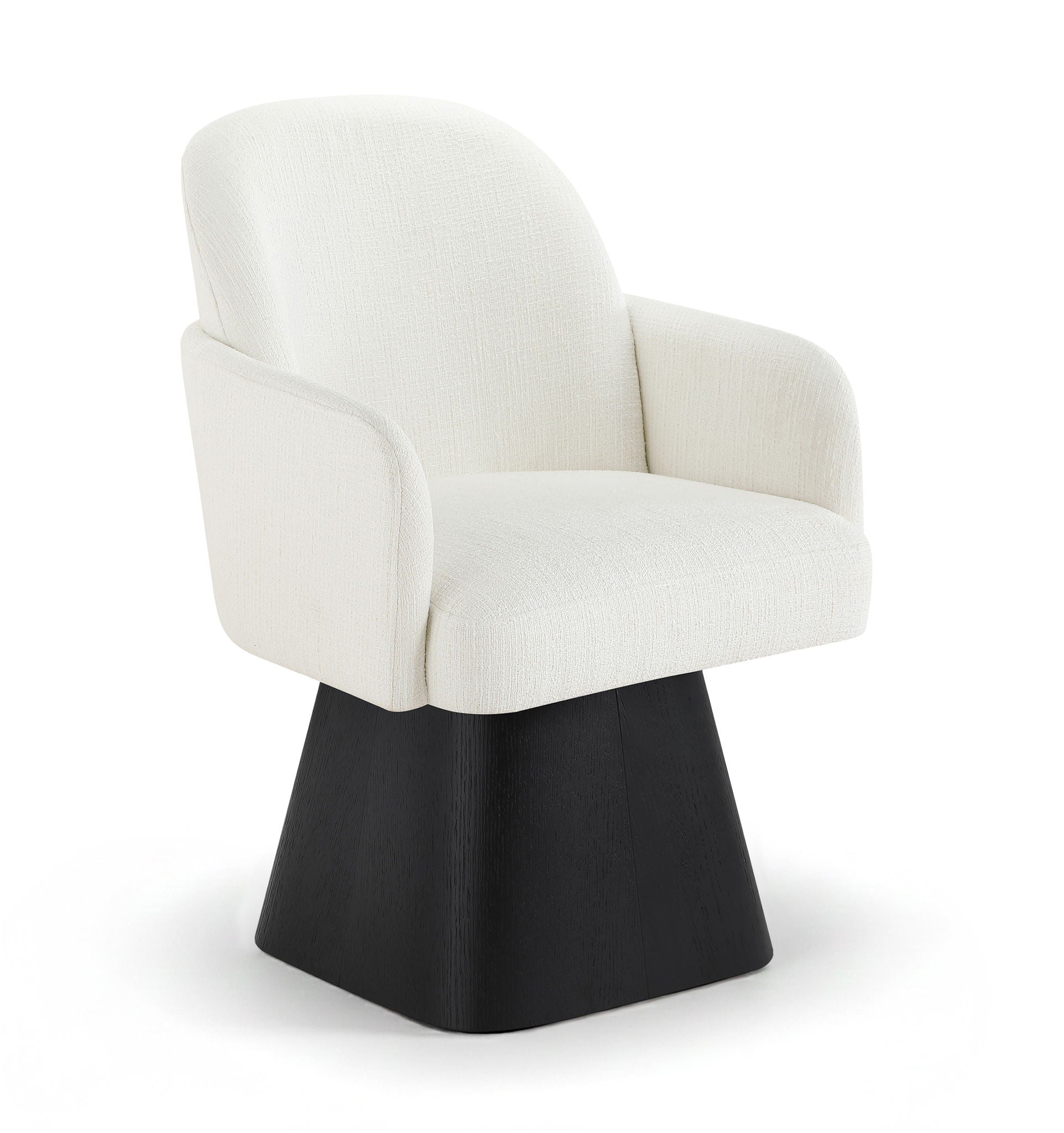 Marlowe - Linen Textured Fabric Upholstered Swivel Dining Arm Chair - Stained Black - Urban Living Furniture (Los Angeles, CA)