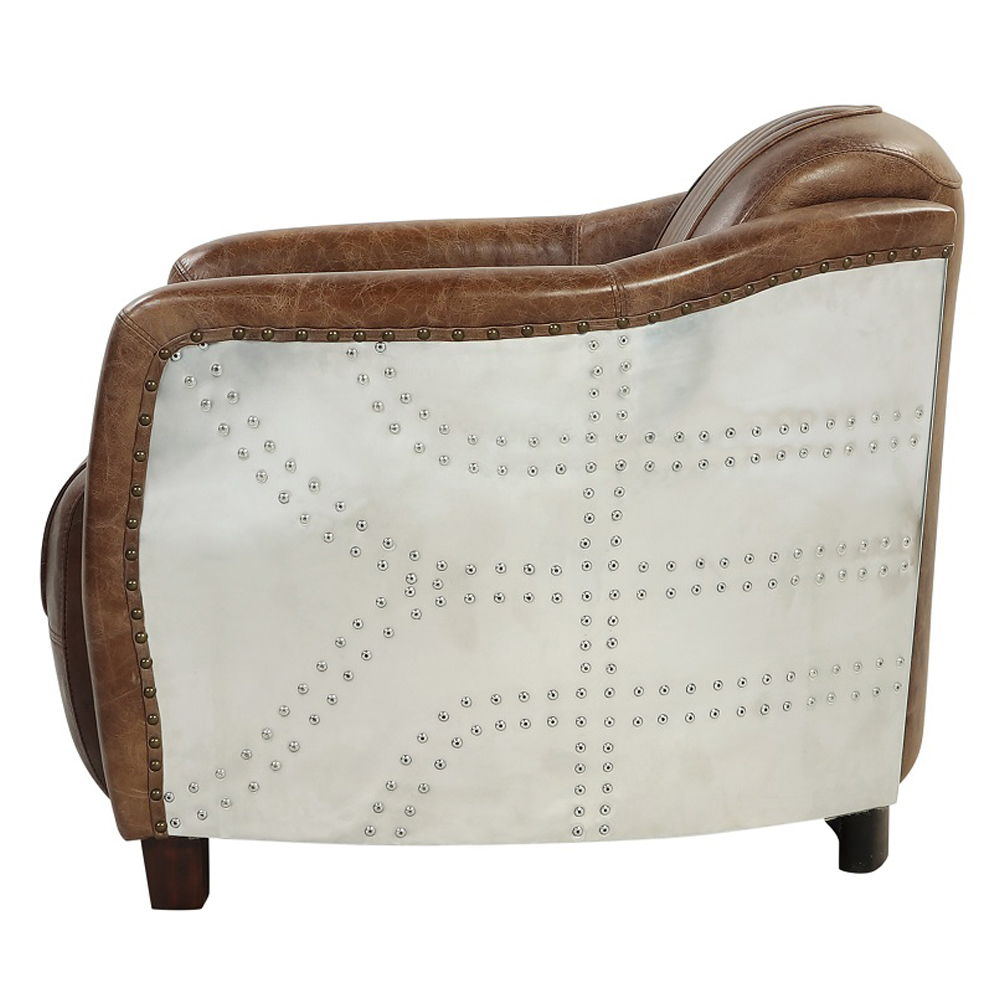 Brancaster - Chair - Retro Brown Top Grain Leather & Aluminum - Urban Living Furniture (Los Angeles, CA)