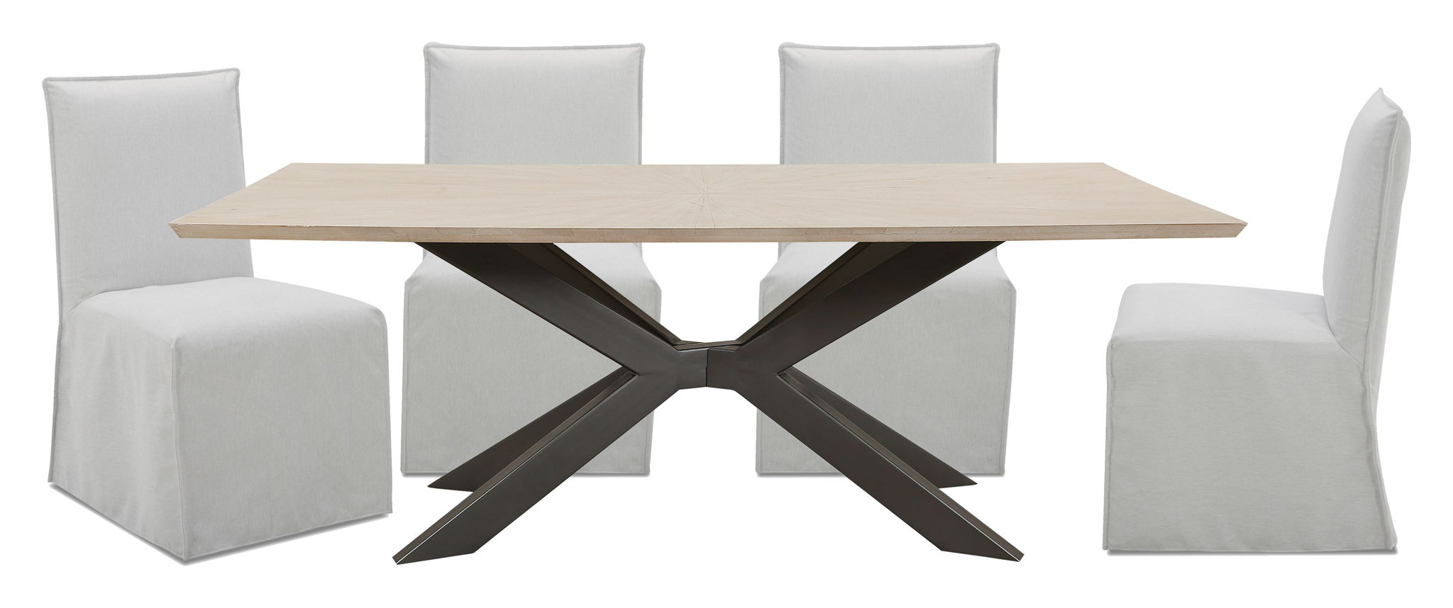 Crossings - Rectangular Dining Table With 4 Upholstered Chairs - Natural - Urban Living Furniture (Los Angeles, CA)