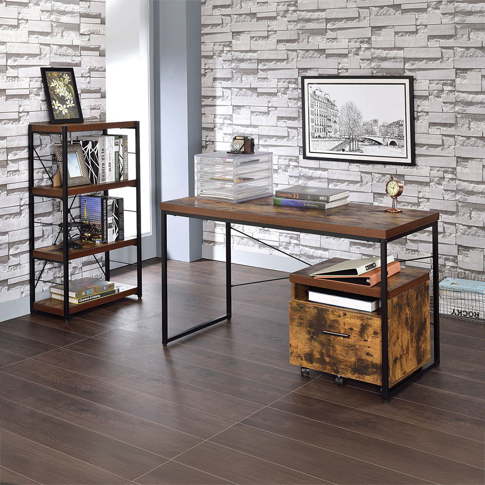 Bob - Bookshelf - Weathered Oak & Black - Urban Living Furniture (Los Angeles, CA)