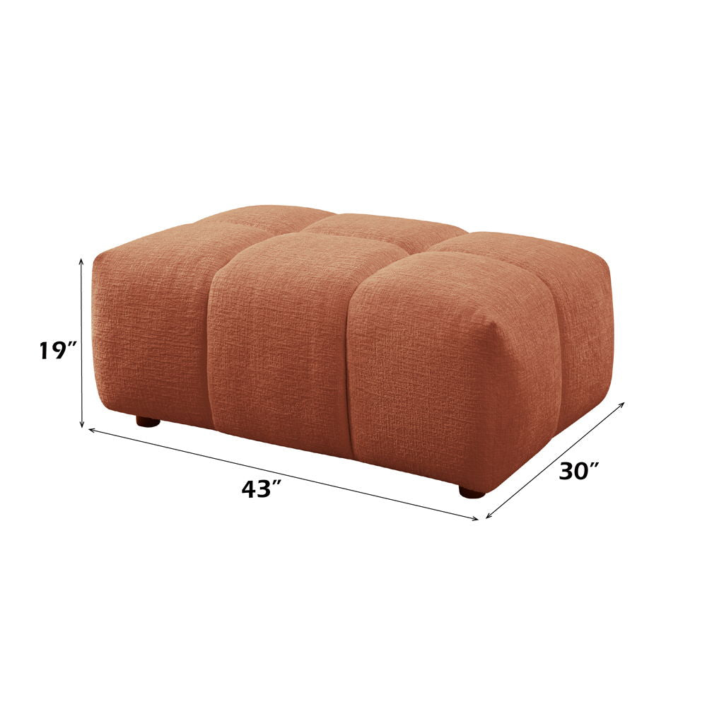 Loanna - Ottoman - Coral Red Chenille - Urban Living Furniture (Los Angeles, CA)