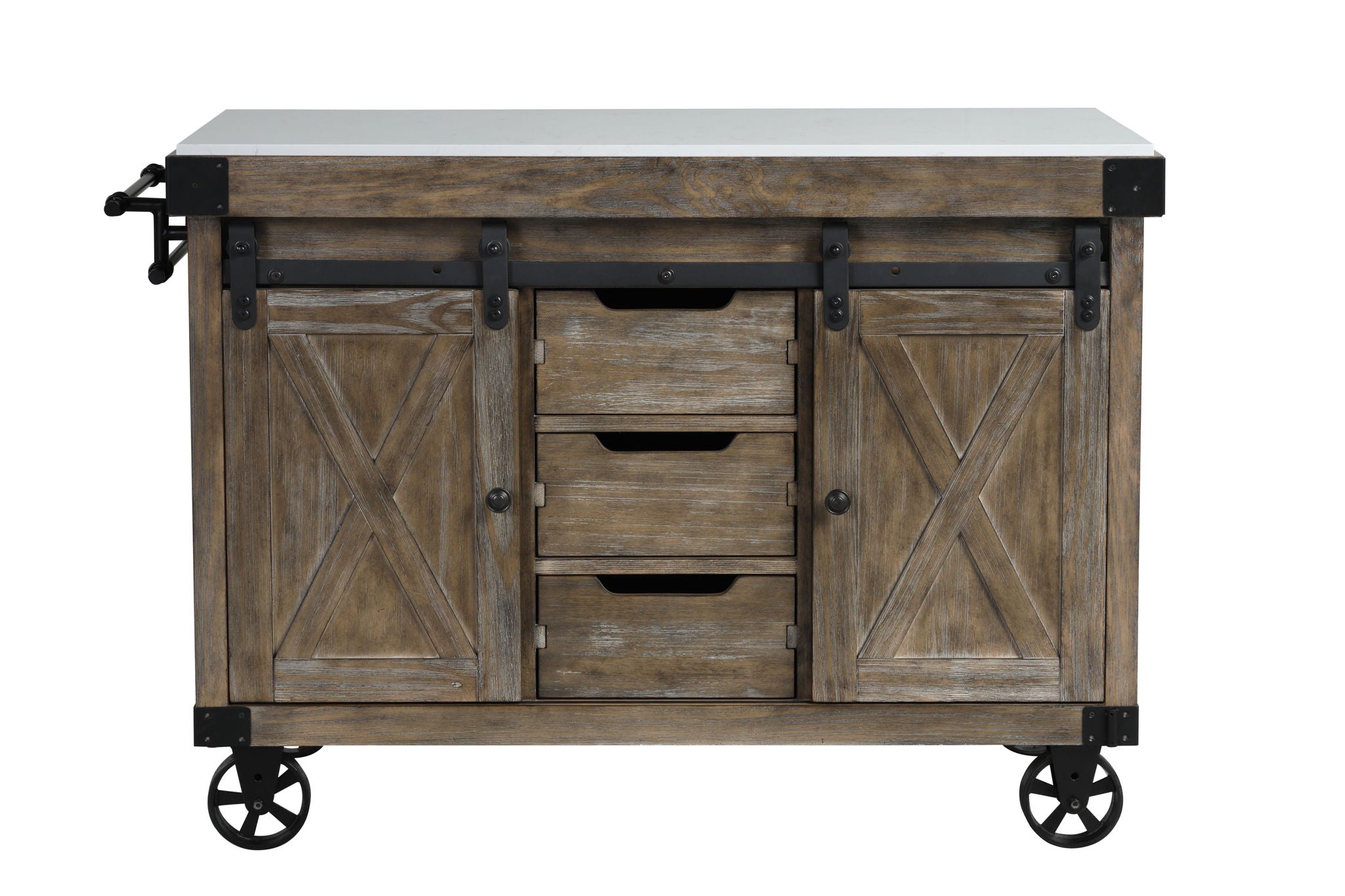 Alforvott - Serving Cart - Marble & Weathered Gray Finish - Urban Living Furniture (Los Angeles, CA)