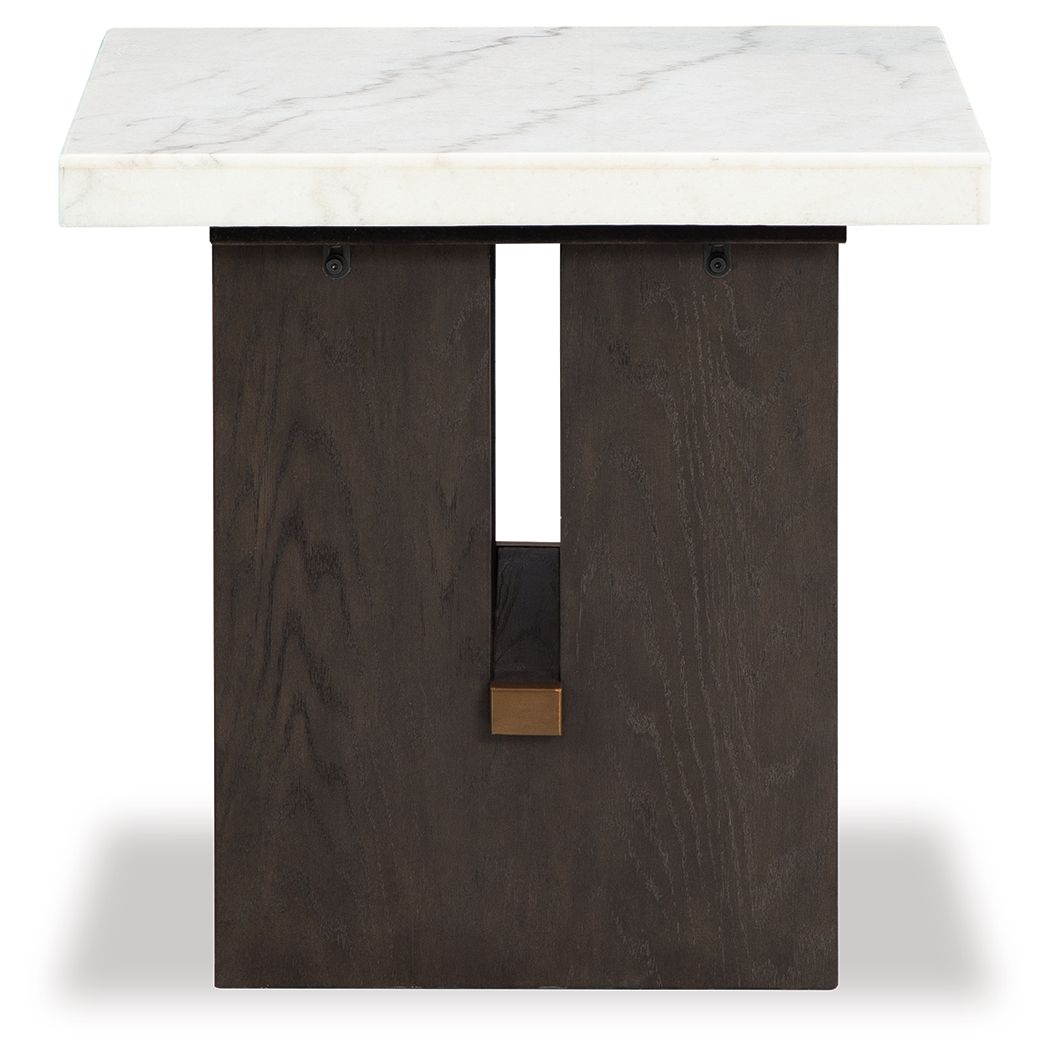 Burkhaus - White / Dark Brown - Rectangular End Table - Urban Living Furniture (Los Angeles, CA)
