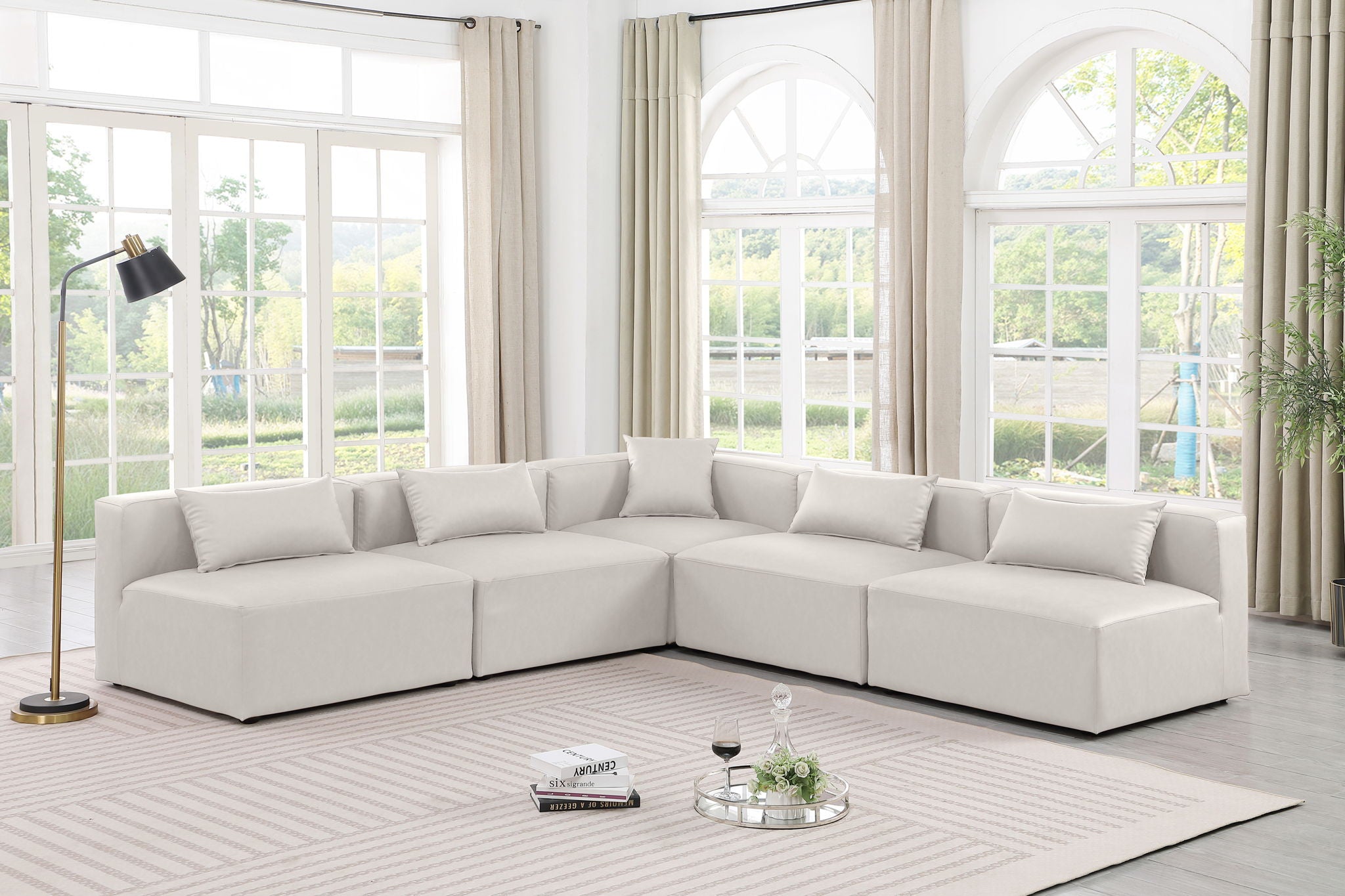Cube - 5 Piece Modular Corner Armless Sectional