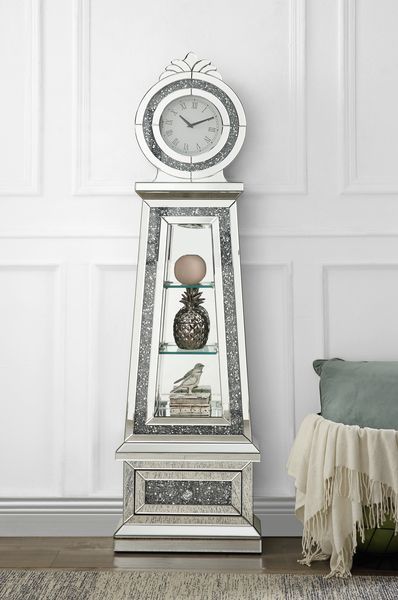 Noralie - 63" Faux Diamonds Grandfather Clock With LED - Mirrored - Urban Living Furniture (Los Angeles, CA)