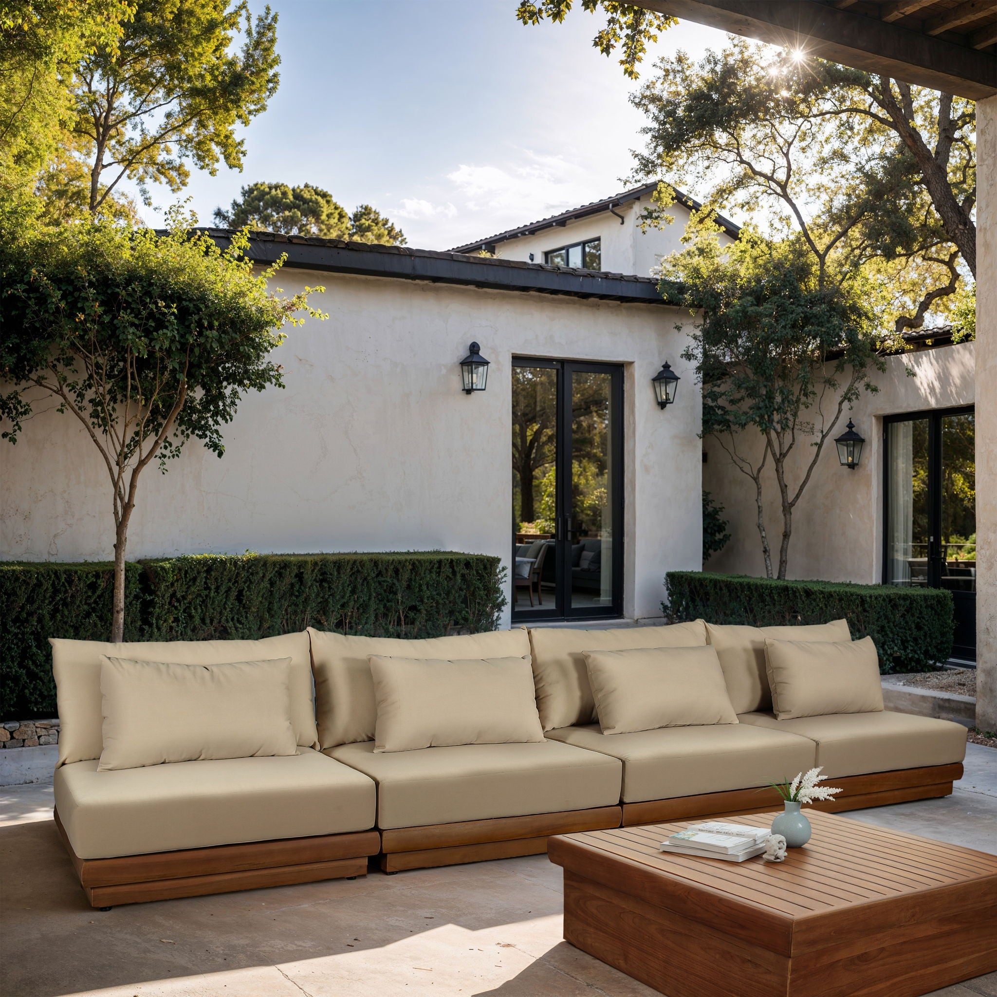 Mirella - 4 Piece Water Resistant Fabric Outdoor Patio Modular Sectional - Urban Living Furniture (Los Angeles, CA)