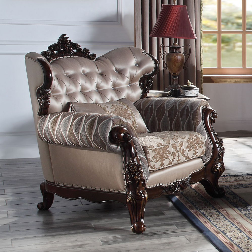 Benbek - Chair With Pillow - Fabric & Antique Oak - Urban Living Furniture (Los Angeles, CA)