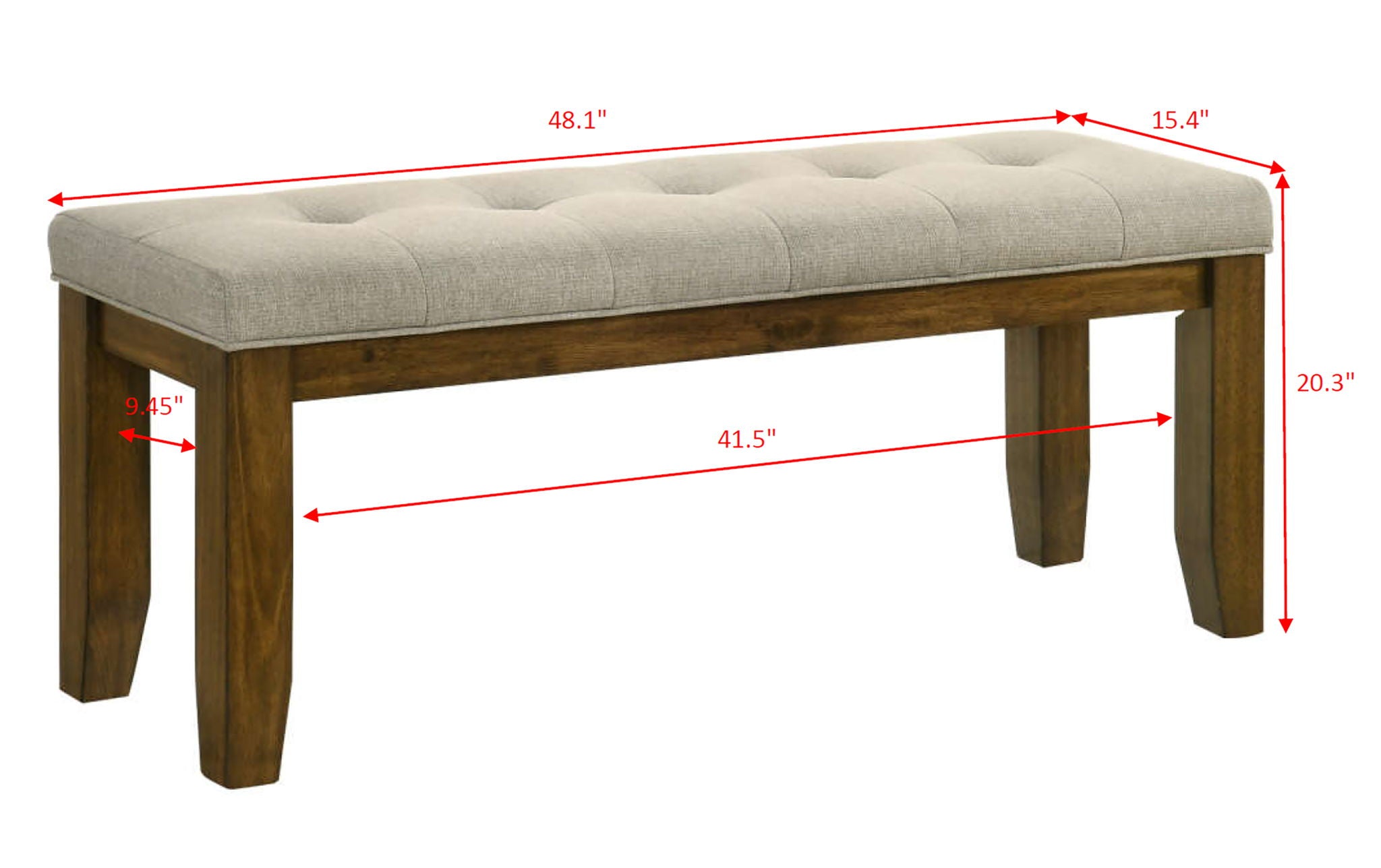 Hollister - Bench - Brown / Gray - Urban Living Furniture (Los Angeles, CA)