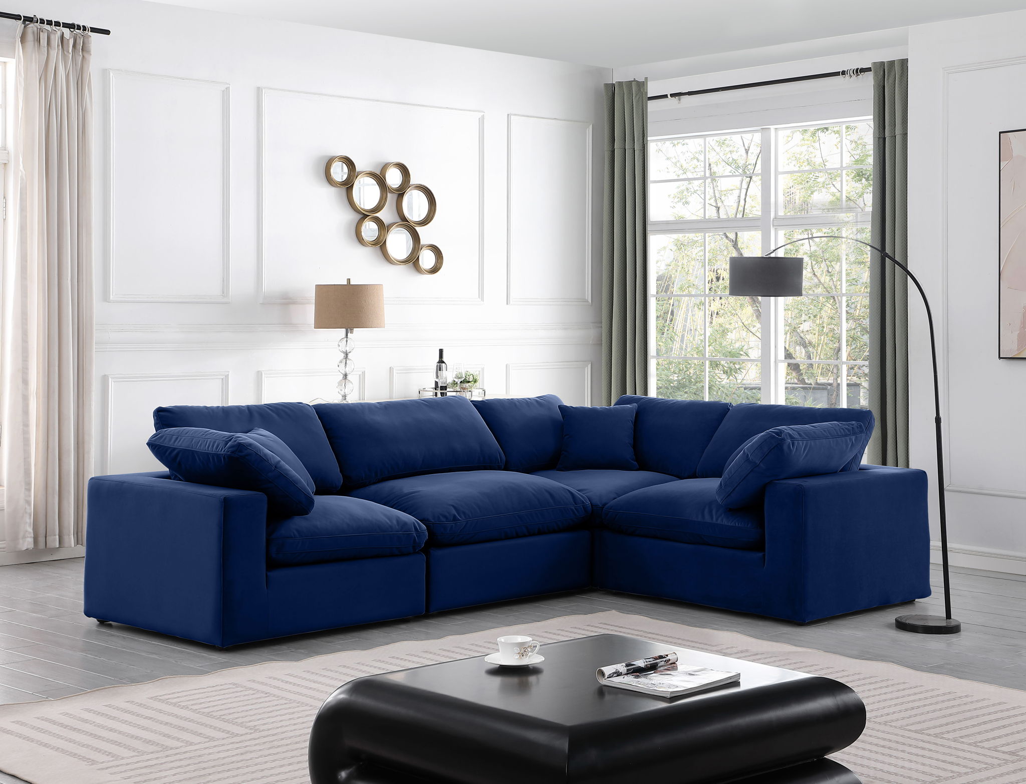 Comfy - 4 Piece Velvet Modular Sectional - Urban Living Furniture (Los Angeles, CA)
