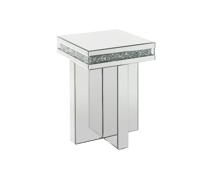 Noralie - 24"H End Table - Mirrored & Faux Diamonds - Urban Living Furniture (Los Angeles, CA)