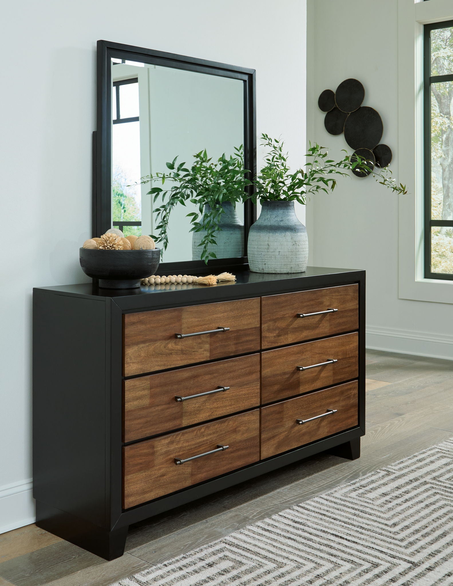 Kraeburn - Brown / Black - Dresser And Mirror - Urban Living Furniture (Los Angeles, CA)