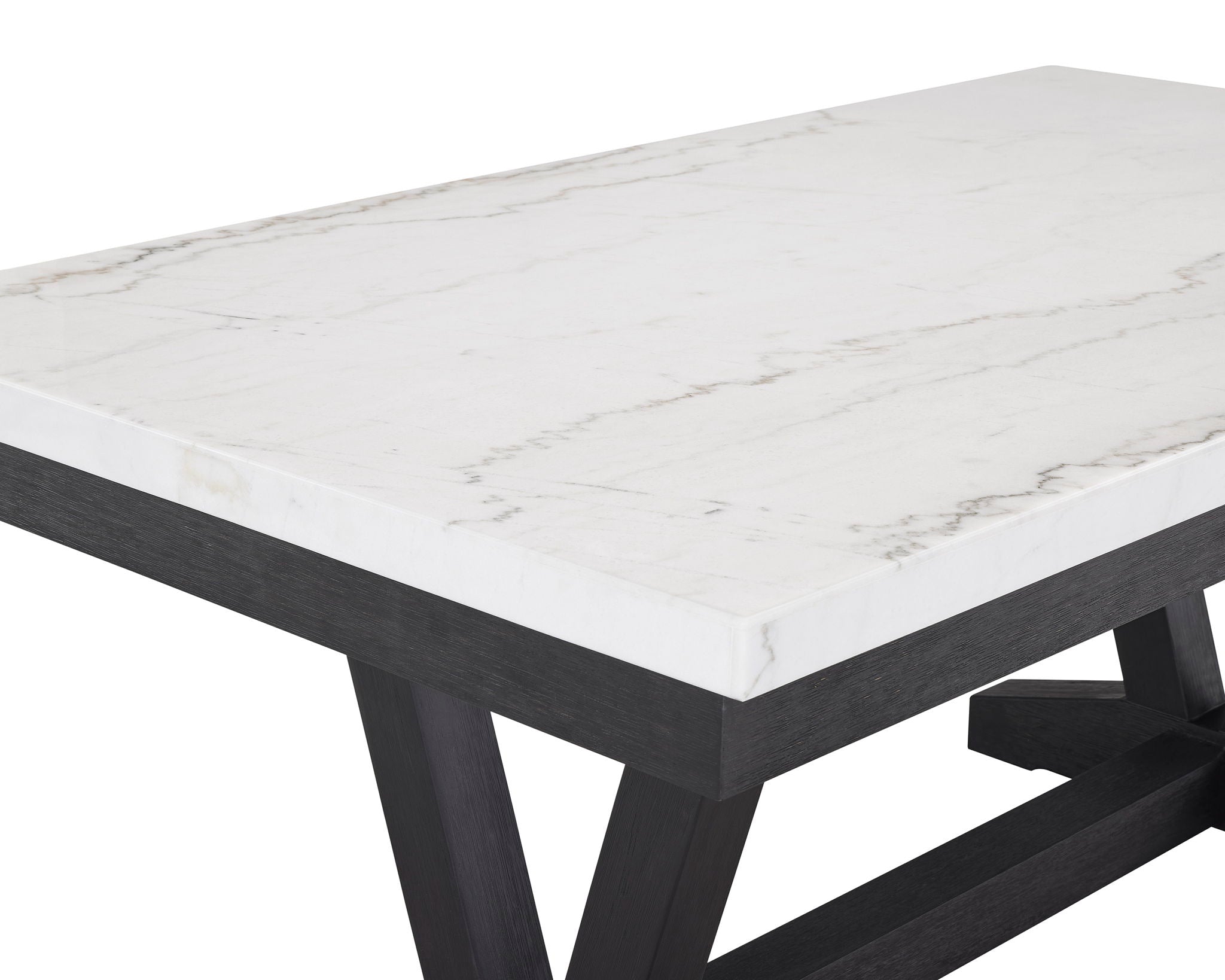 Varley - Genuine Marble Dining Table - Charcoal & White - Urban Living Furniture (Los Angeles, CA)