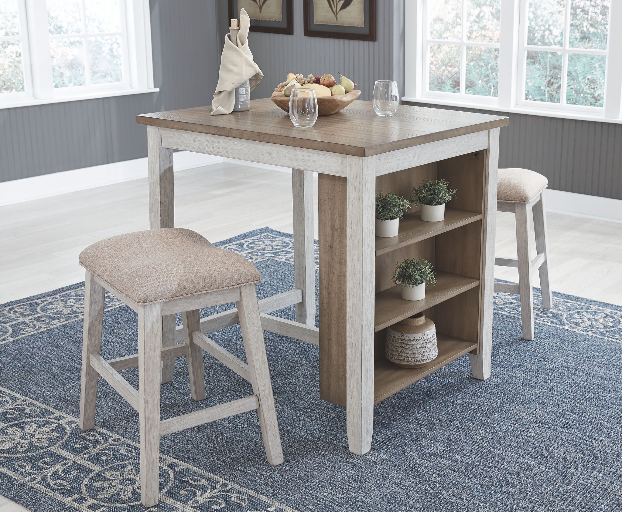 Skempton - White - RECT DRM Counter TBL Set(Set of 3) - Urban Living Furniture (Los Angeles, CA)