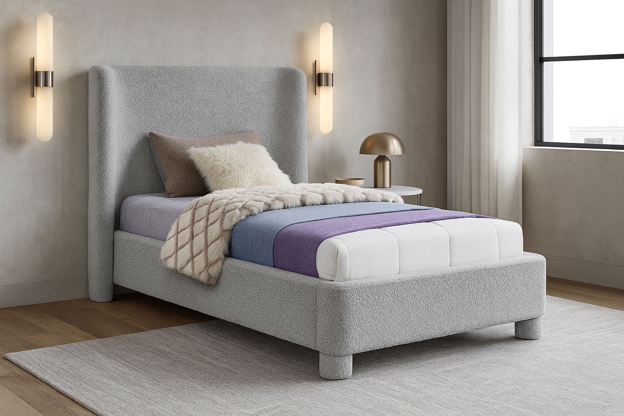 Penny - Boucle Fabric Bed - Urban Living Furniture (Los Angeles, CA)