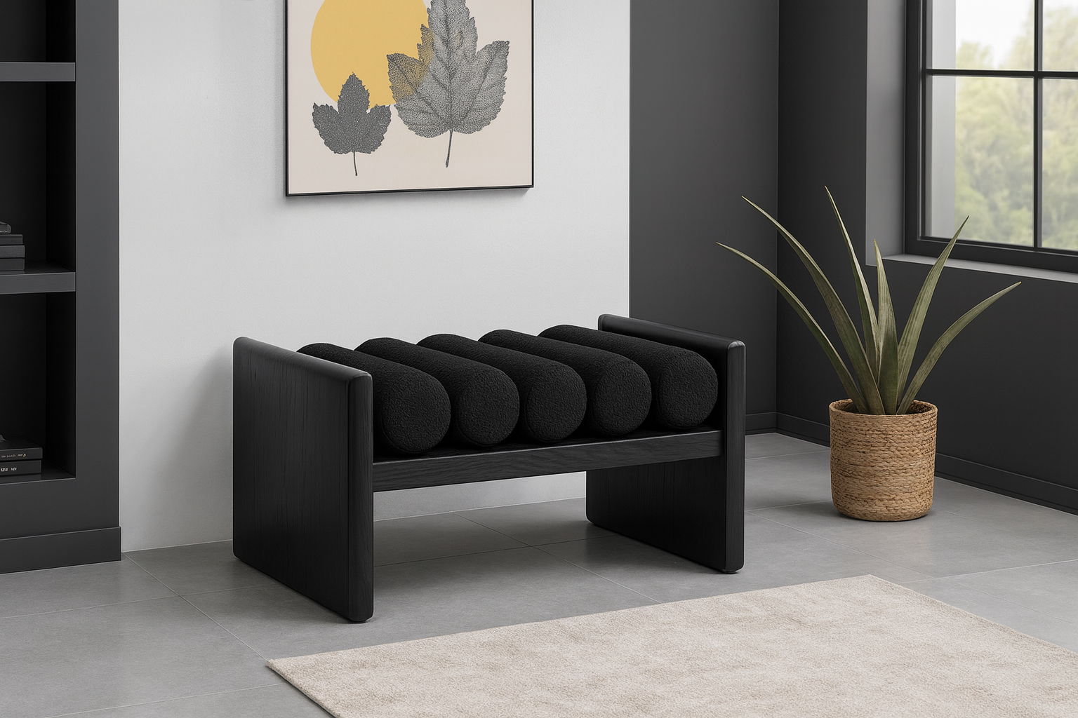 Waverly - Bench With Black Frame - Urban Living Furniture (Los Angeles, CA)