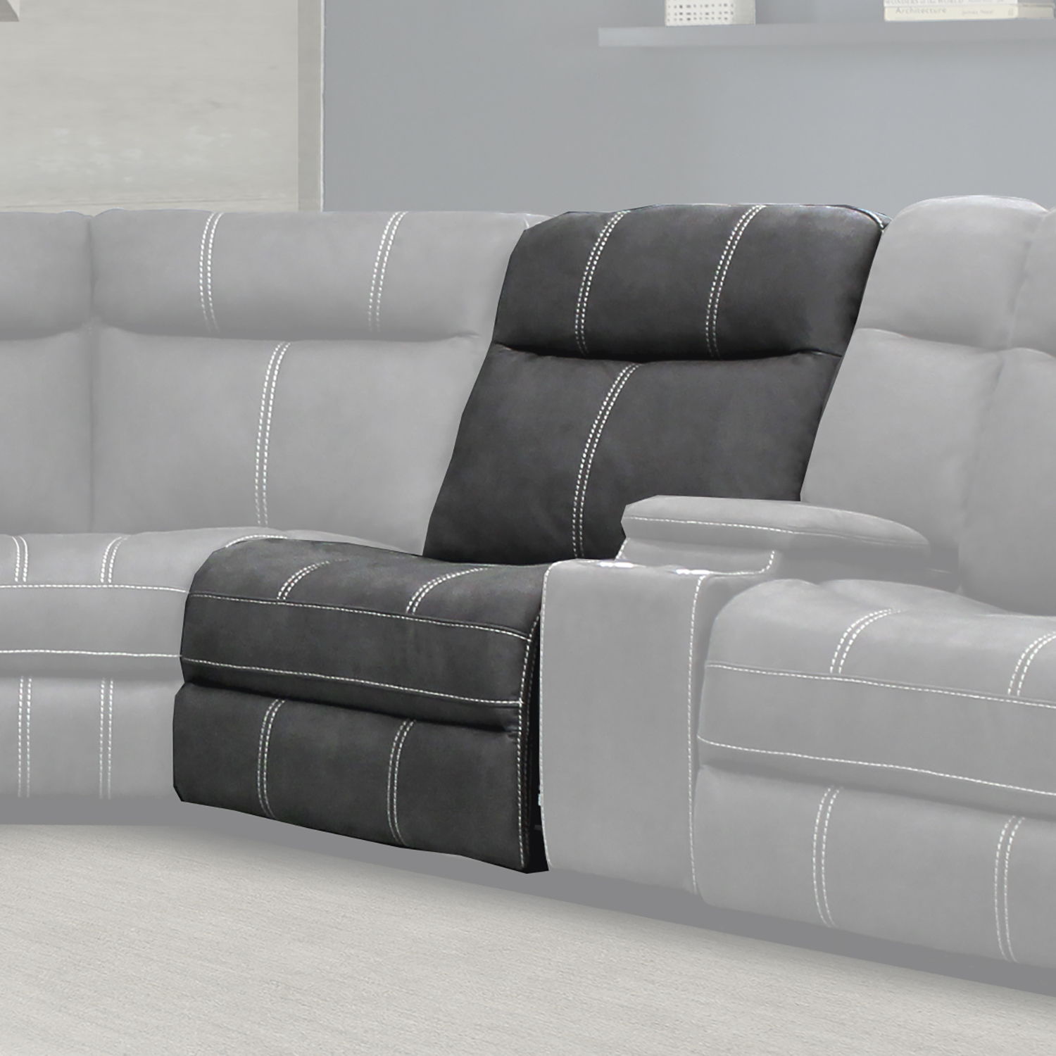 Mason - Manual Armless Recliner - Charcoal - Urban Living Furniture (Los Angeles, CA)