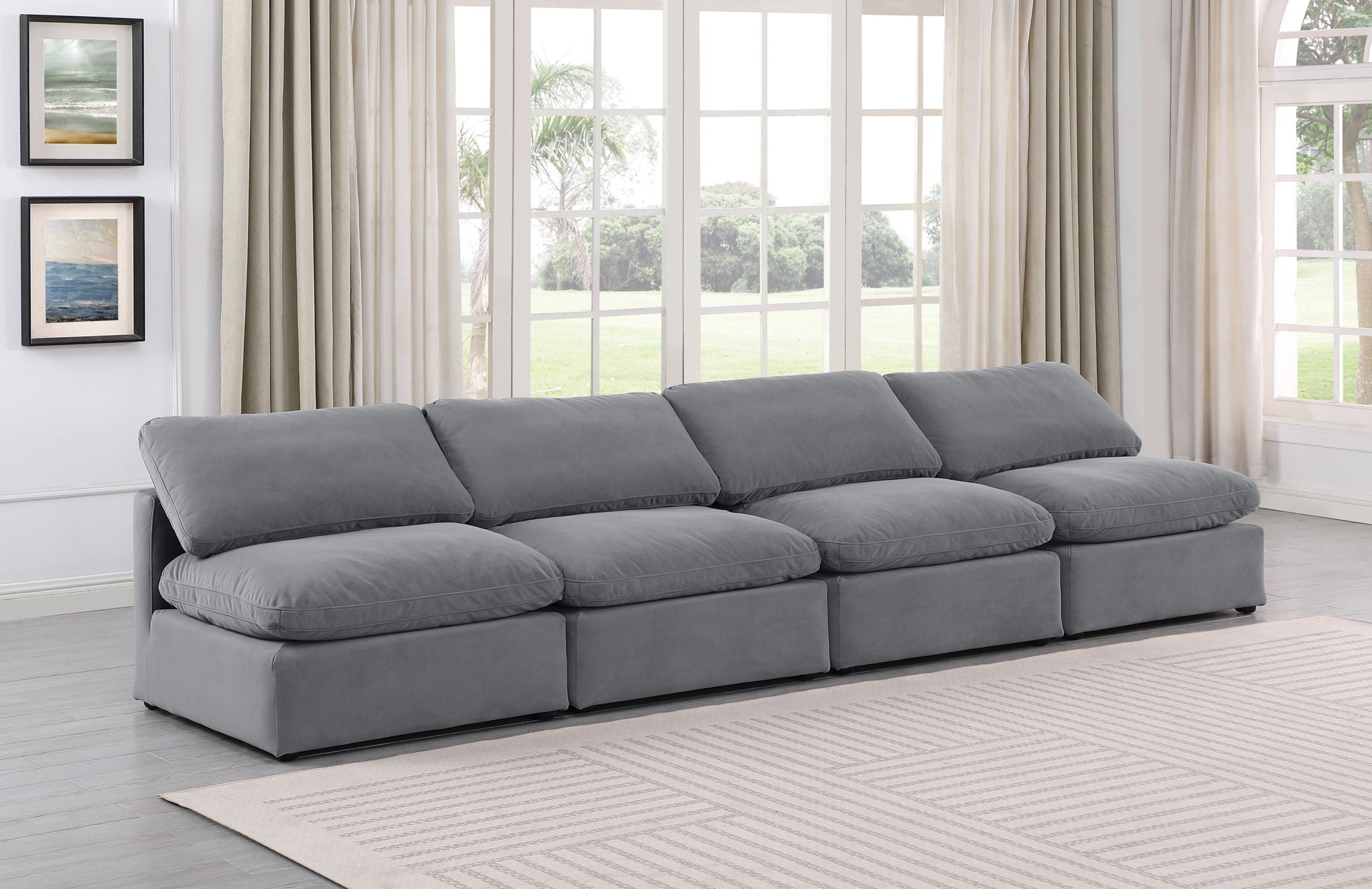 Indulge - Velvet 4 Seat Modular Armless Sofa - Urban Living Furniture (Los Angeles, CA)