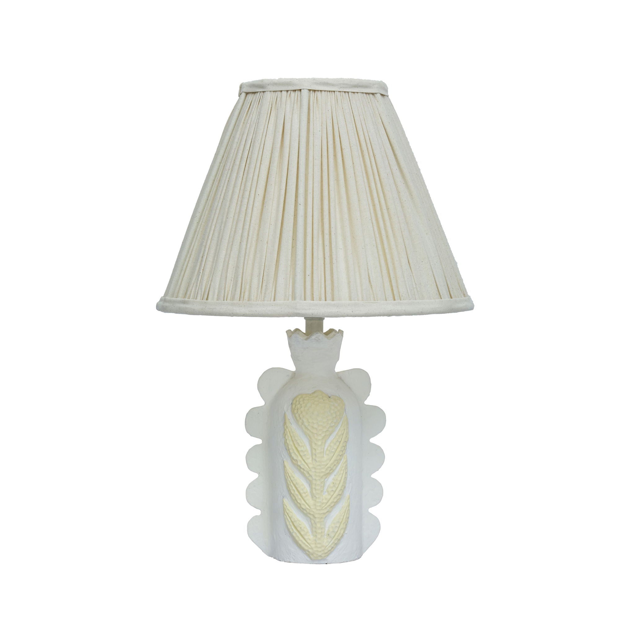 Edith - Scalloped Papier Mache Flower Pleated Table Lamp - Cream - Urban Living Furniture (Los Angeles, CA)