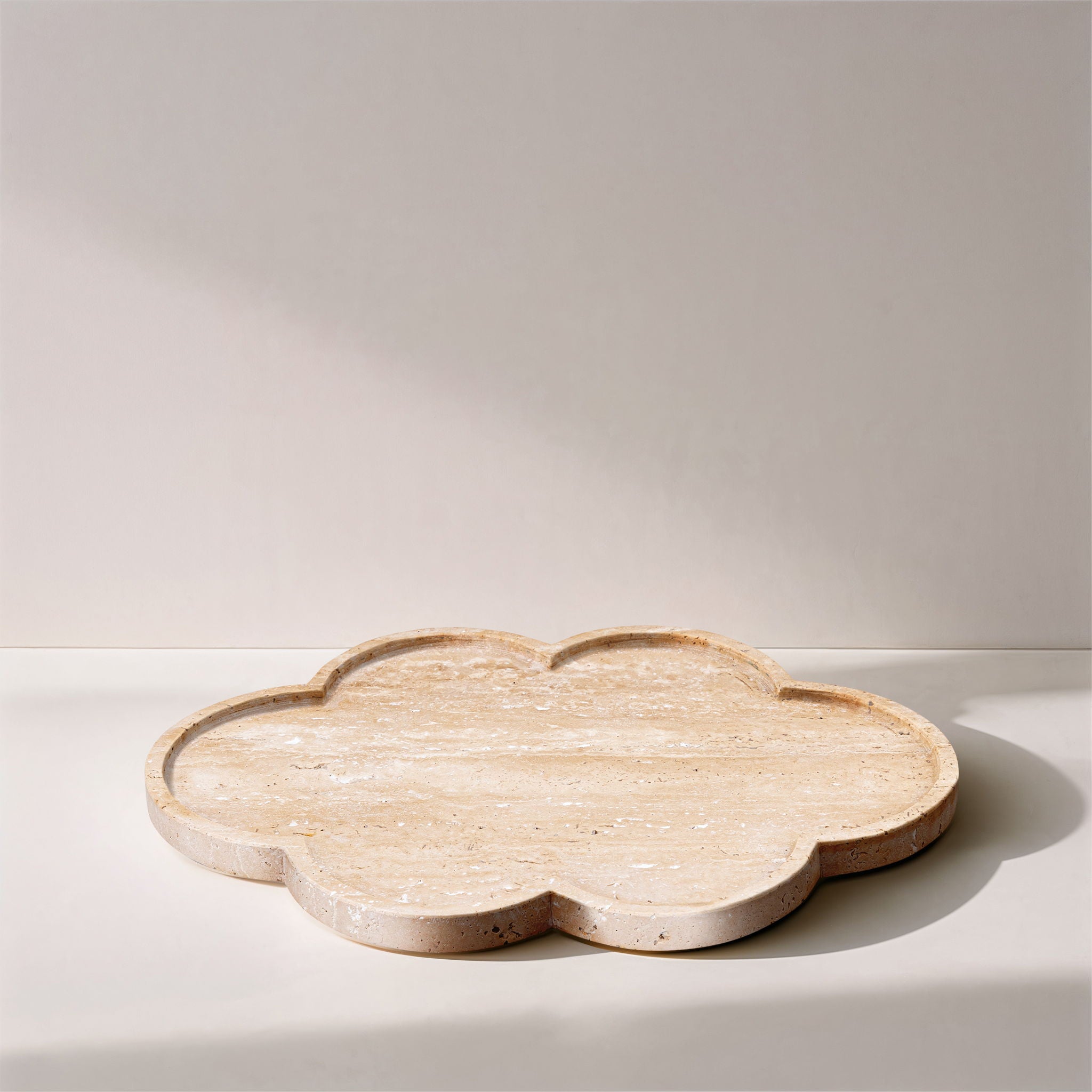 Rimini - Travertine Clover Shaped Tray - Natural - Urban Living Furniture (Los Angeles, CA)