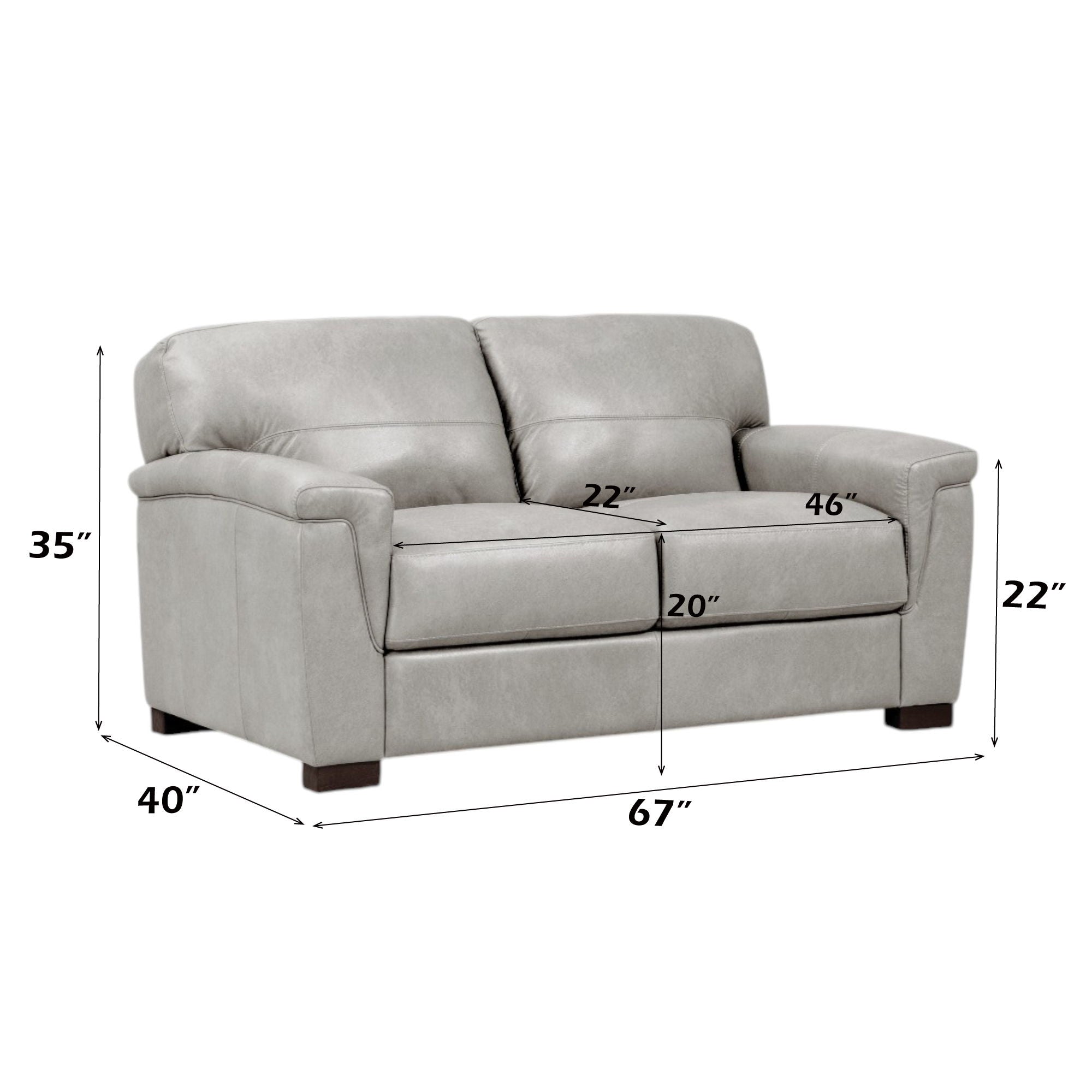 Cornelia - Loveseat - Pearl Gray Leather - Urban Living Furniture (Los Angeles, CA)