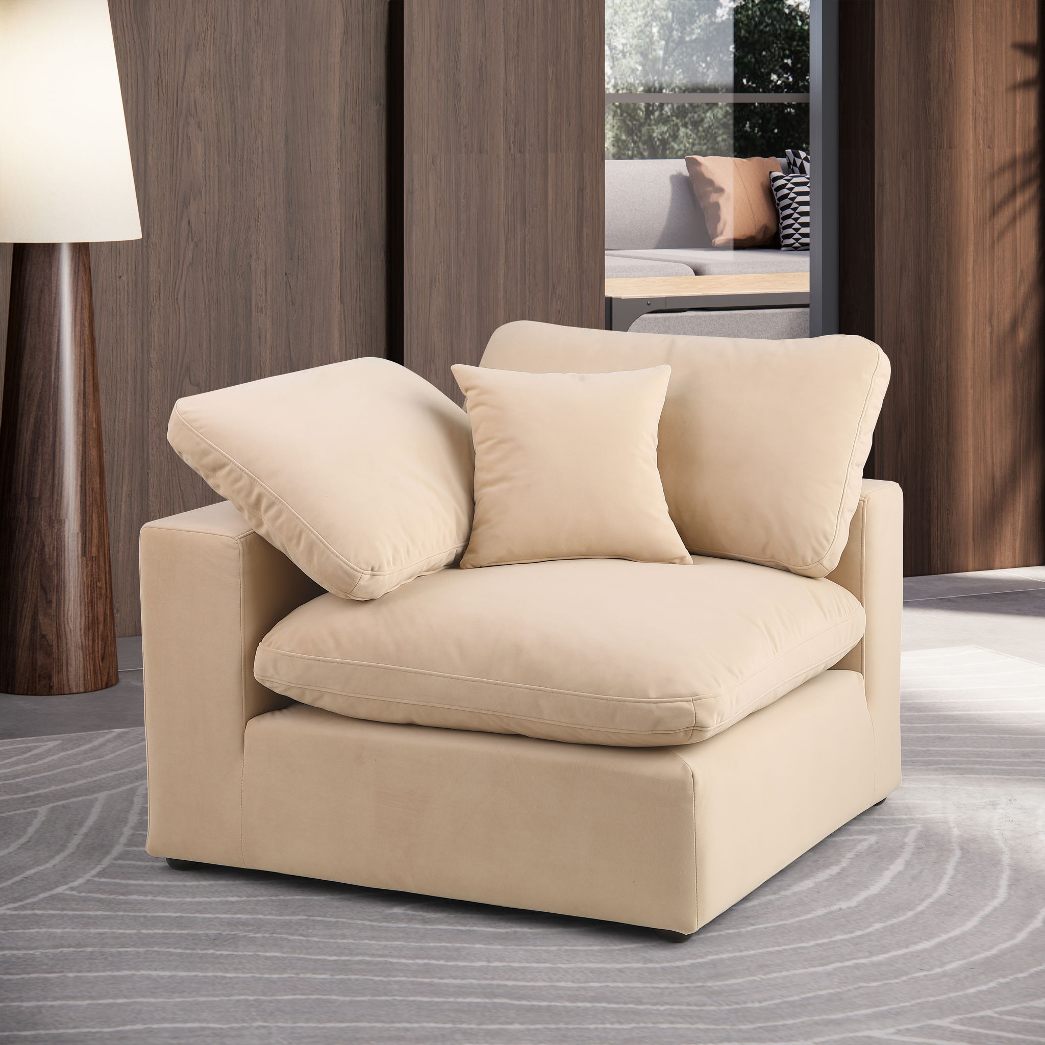 Comfy - Velvet Corner Chair - Urban Living Furniture (Los Angeles, CA)