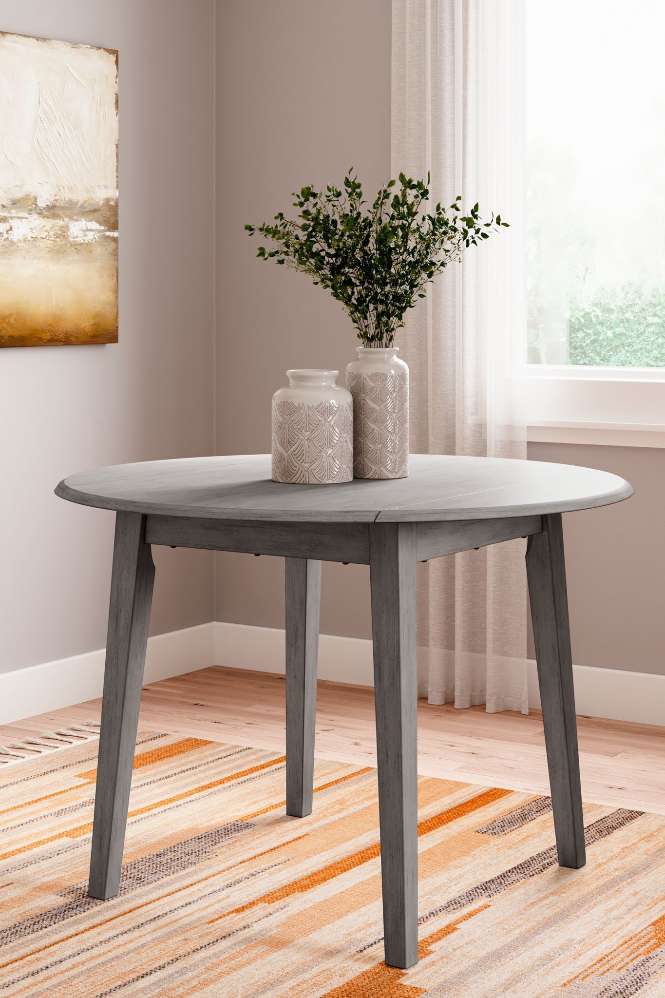 Shullden - Gray - Round Drm Drop Leaf Table - Urban Living Furniture (Los Angeles, CA)