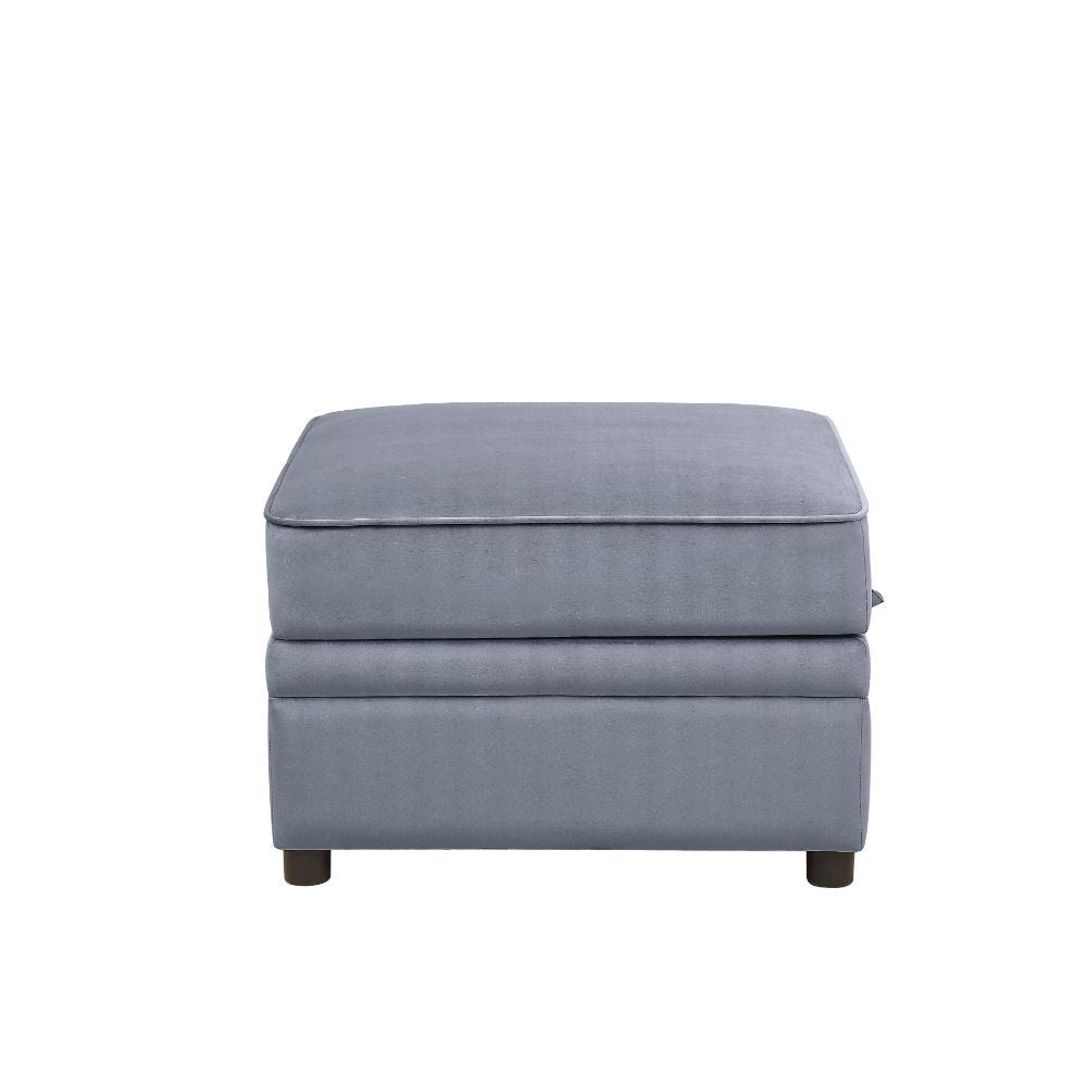 Bois II - Ottoman With Storage - Gray Velvet - Urban Living Furniture (Los Angeles, CA)