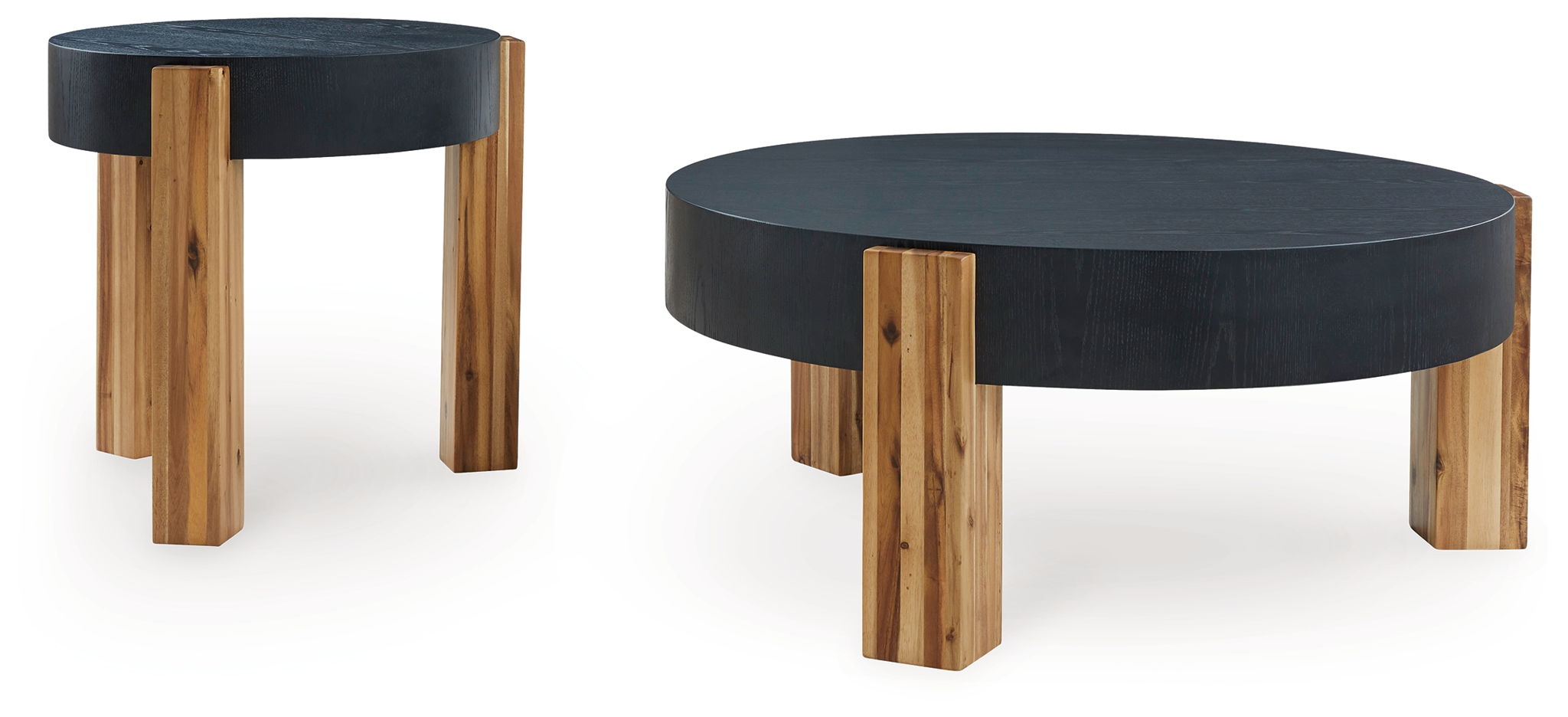 Breenmore - Black / Natural - Occasional Table Set (Set of 2) - Urban Living Furniture (Los Angeles, CA)