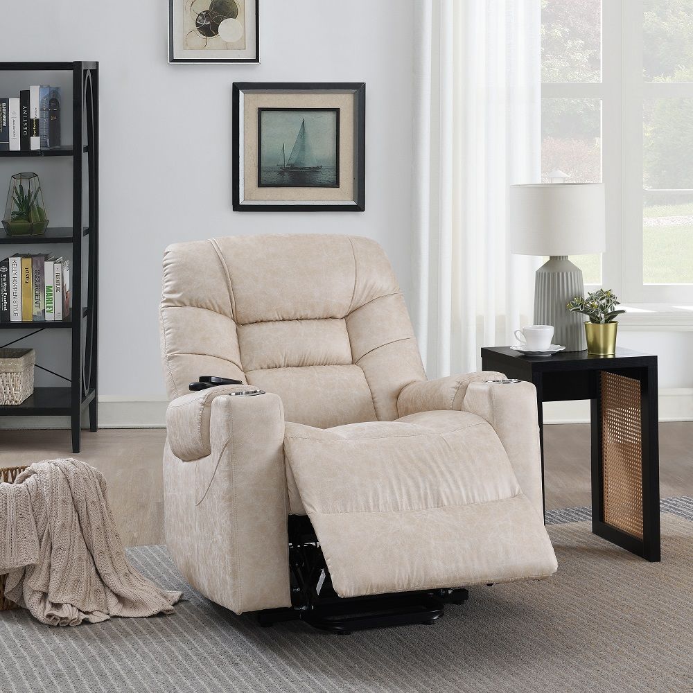 Nairi - Power Recliner With Lift & Heating & Massage - Light Gray - Urban Living Furniture (Los Angeles, CA)