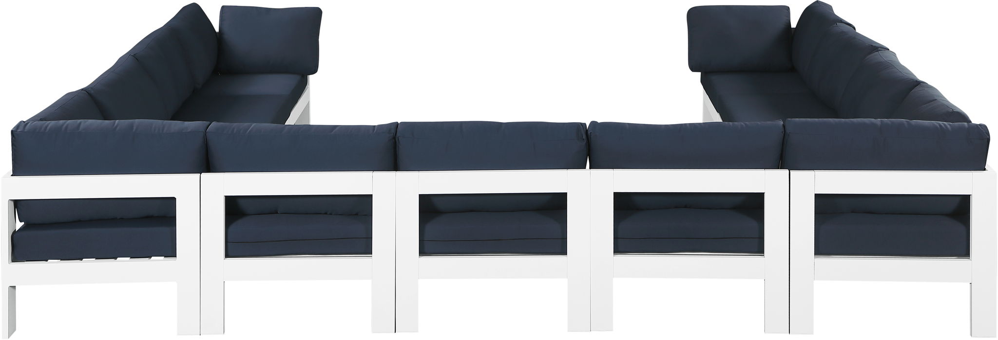 Nizuc - Outdoor Patio 11 Piece Modular Sectional With White Frame - Urban Living Furniture (Los Angeles, CA)