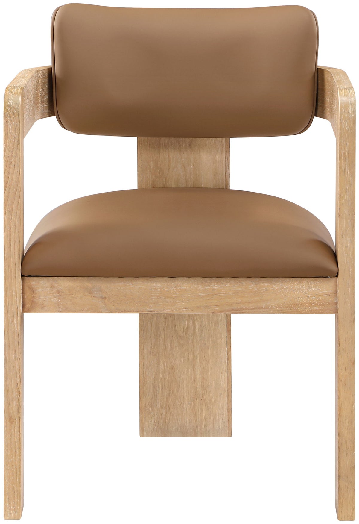 Sacha - Vegan Leather Upholstered Dining Chair With Natural Base (Set of 2)
