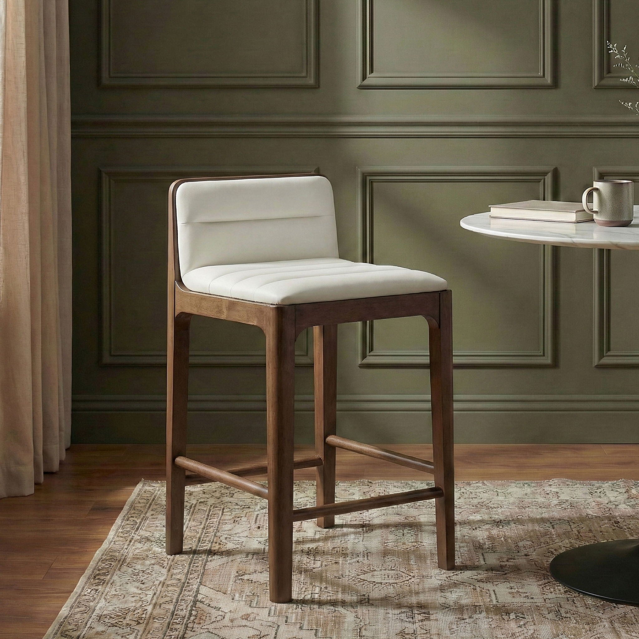 Ellis - Vegan Leather Upholstered Counter Stool (Set of 2) - Brown Base - Urban Living Furniture (Los Angeles, CA)