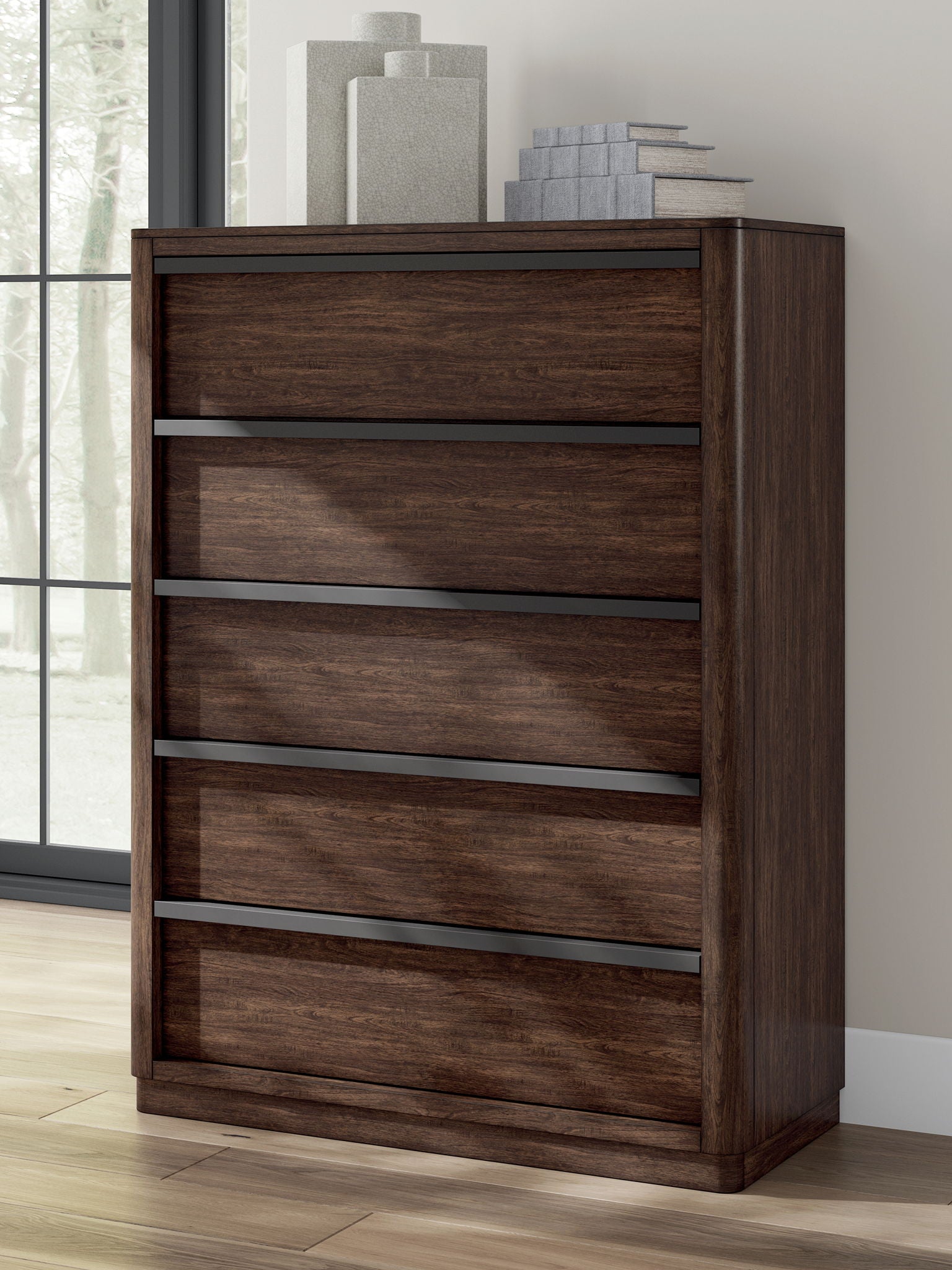 Dilenno - Dark Brown - Five Drawer Chest - Urban Living Furniture (Los Angeles, CA)