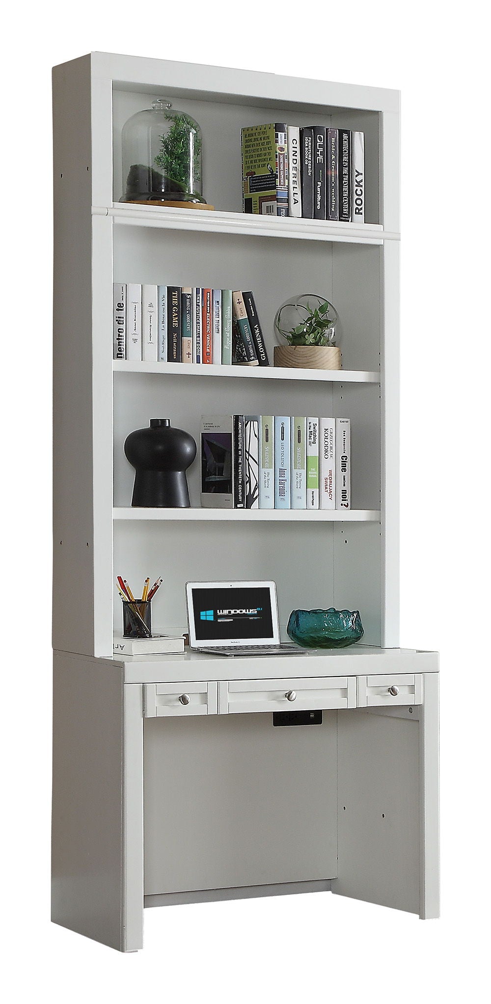 Catalina - Library Desk and Hutch - Cottage White - Urban Living Furniture (Los Angeles, CA)