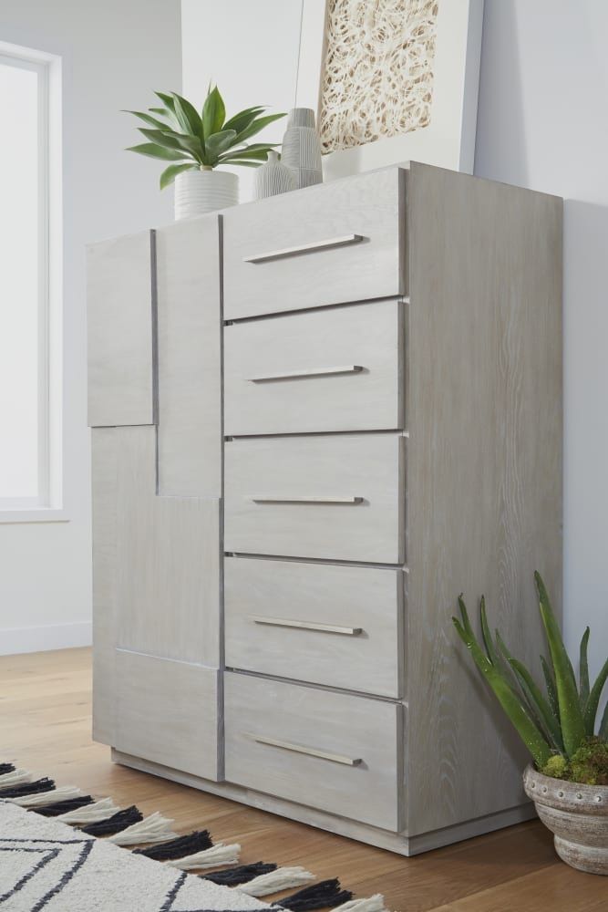 Destination - Five Drawer One Door Sweater Chest - Cotton Gray (2024)