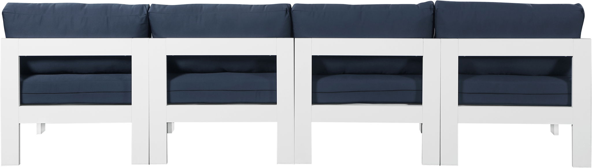 Nizuc - Outdoor Patio 4 Seat Armless Modular Sofa With White Frame - Urban Living Furniture (Los Angeles, CA)