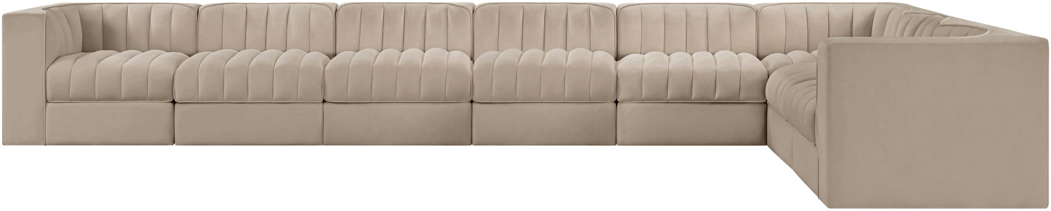 Rummi - Velvet Performance Fabric Upholstered 8 Piece Modular Sectional (With 3 Corner Chairs) - Urban Living Furniture (Los Angeles, CA)