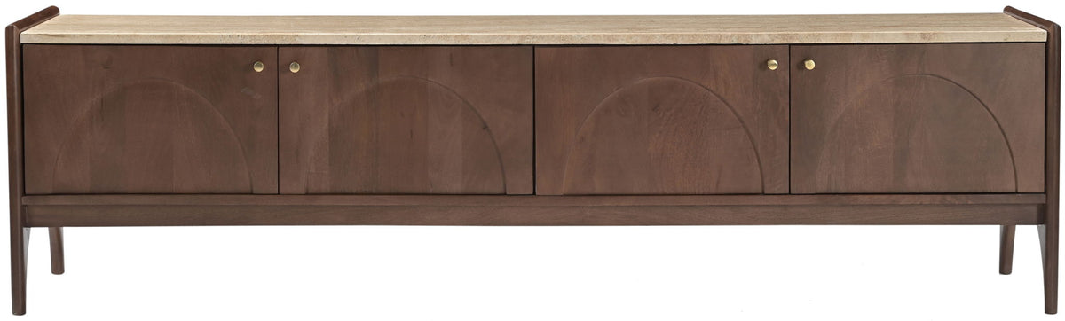 Veya - 71" Genuine Marble And Mango Wood Media Console