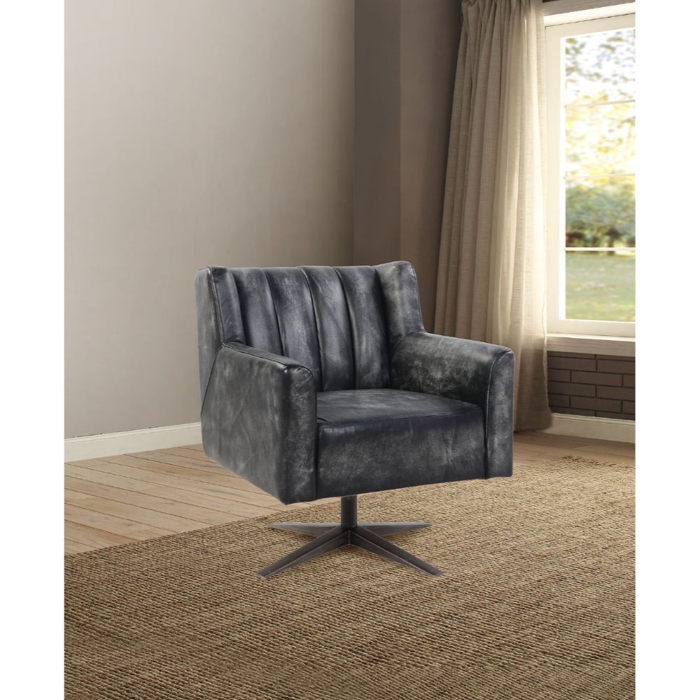 Brancaster - Executive Office Chair - Vintage Black Top Grain Leather - Urban Living Furniture (Los Angeles, CA)